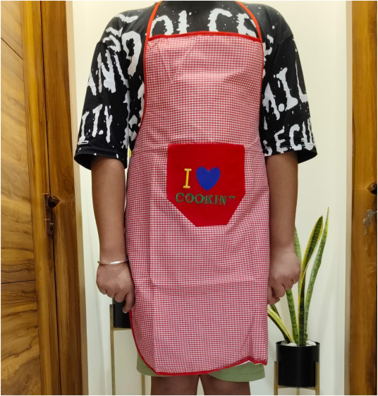 Small Check Red Color Apron